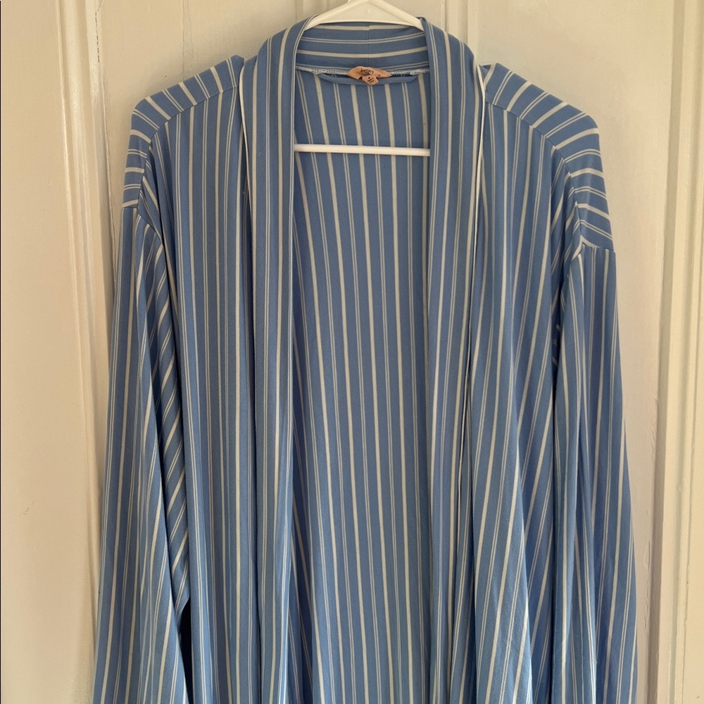 Eberjey Blue Striped Robe - Picture 3 of 8